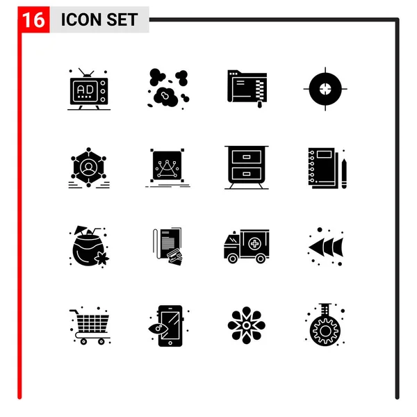 Conjunto Icones Modernos Símbolos Sinais Para Usuário Alvo Poluição Ciência —  Vetores de Stock