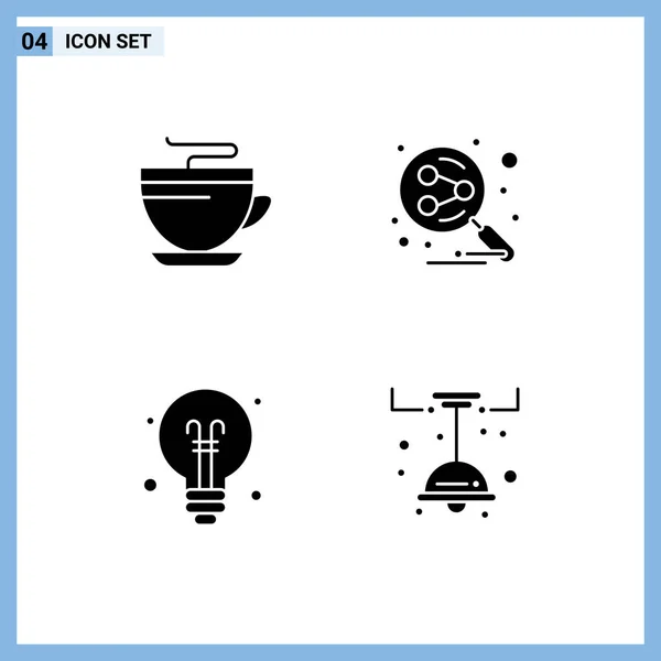 Universal Icon Symbols Gruppe Von Modernen Festen Glyphen Von Tee — Stockvektor