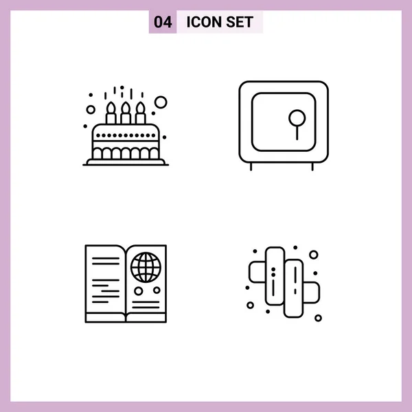 Creative Icons Modern Jelek Szimbólumok Párt Biztonság Aranyos Doboz Szerkeszthető — Stock Vector