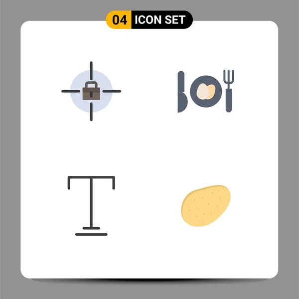 Flat Icon Pack Mit Universellen Symbolen Für Ziel Patato Abendessen — Stockvektor
