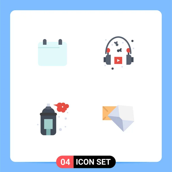 User Interface Pack Basic Flat Icons Calender Art Year Headphone — Διανυσματικό Αρχείο