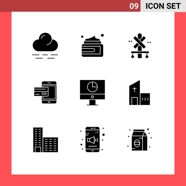 Icône Vectorielle Stock Paquet Signes Symboles Ligne Pour Argent Crédit — Image vectorielle