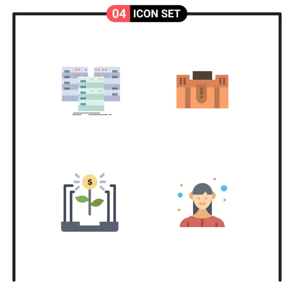 Benutzeroberfläche Flaches Icon Pack Moderner Zeichen Und Symbole Für Zentrum — Stockvektor