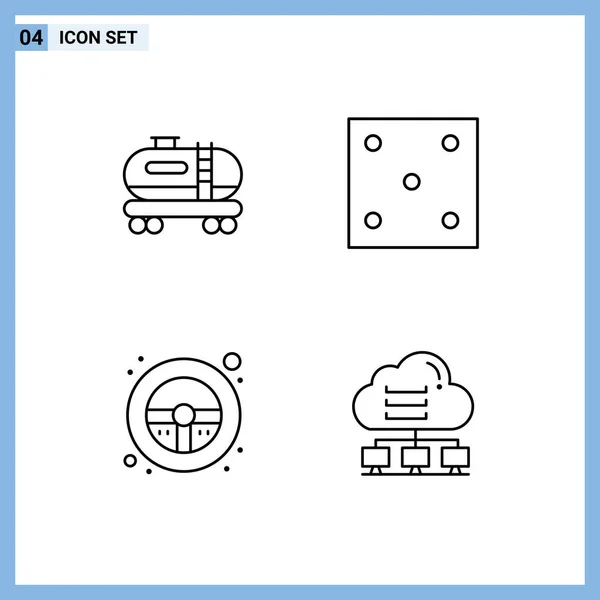 Creative Icons Modern Signs Symbols Oil Ratt Dice Sport Network – stockvektor