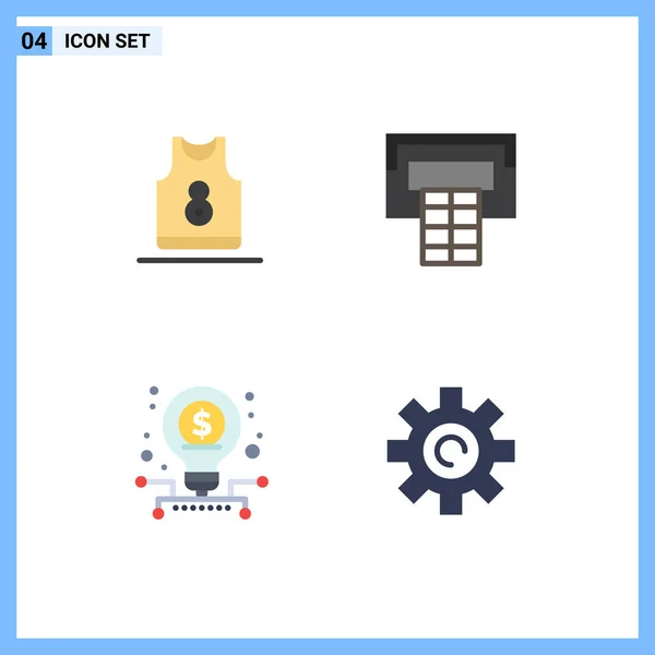 Set Commercial Flat Icons Pack Basketball Startup Clothing Sport Gear — Vector de stock