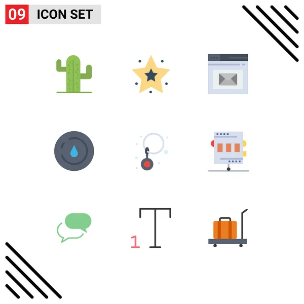 User Interface Flat Color Pack Modern Signs Symbols Earrings Water — Stockový vektor