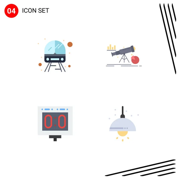 Modern Set Flat Icons Pictograph Public Competition Vehicle Forecast Scoring — Vector de stock