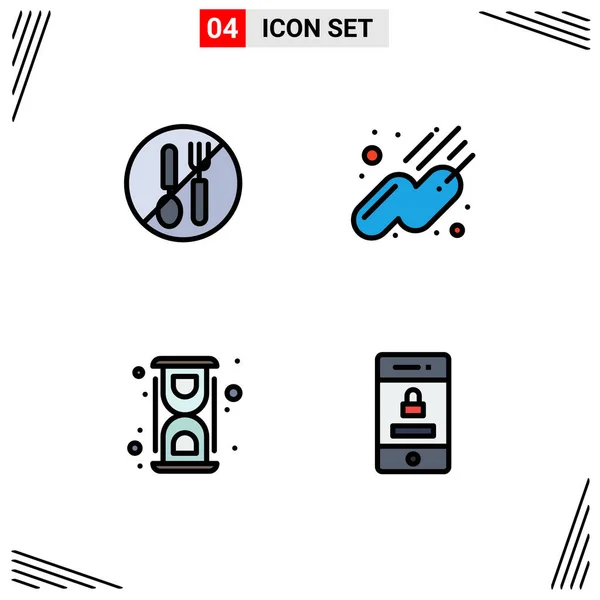 Creative Icons Современные Знаки Символы Еды Лаборатория Ложка Пространство Преобразование — стоковый вектор