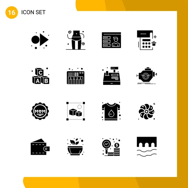 Stock Vector Icon Pack Líneas Signos Símbolos Para Aprender Alfabeto — Archivo Imágenes Vectoriales