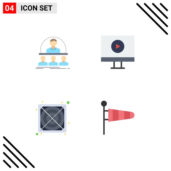 Conceito Flat Icon Para Websites Negócios Móveis Aplicativos Poder Instrutor — Vetor de Stock