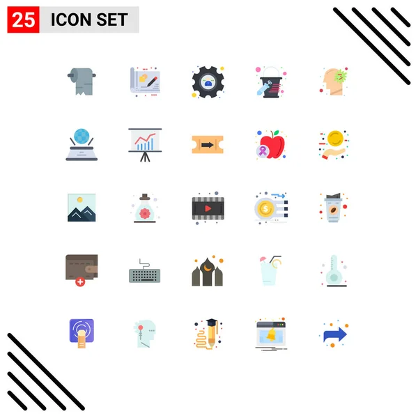 Universal Icon Symbols Group Modern Flat Colors Virus Flu Management — Vetor de Stock