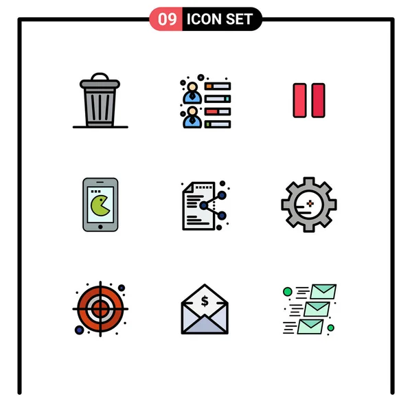Stock Vector Icon Pack Znaki Symbole Linii Pliku Elementy Konstrukcyjne — Wektor stockowy