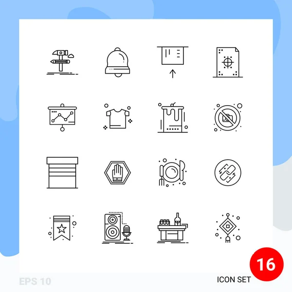 Mobile Interface Outline Zestaw Piktogramów Wykresu Papieru Dzwonka Świątecznego Opracowanie — Wektor stockowy