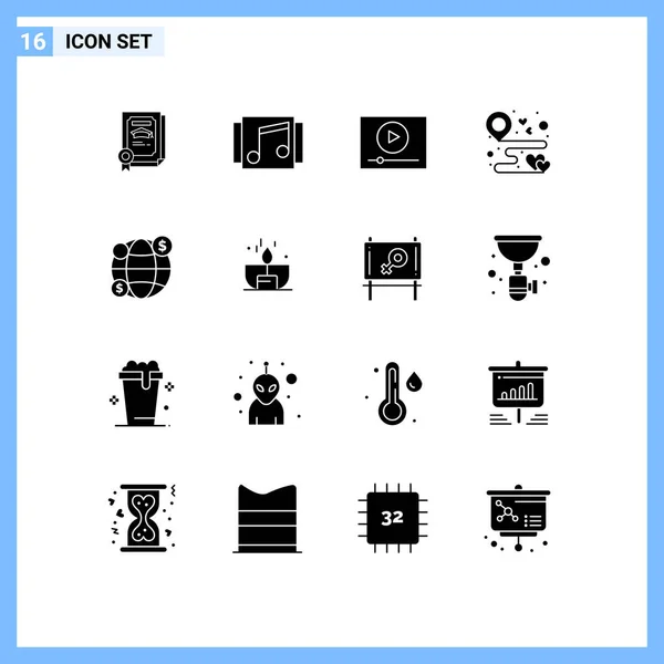 Icône Vectorielle Stock Paquet Signes Symboles Ligne Pour Fête Amour — Image vectorielle