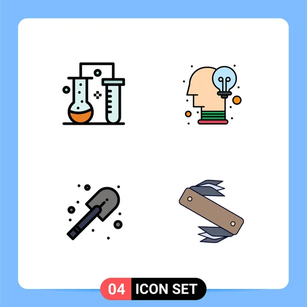 Pictogram Set Simple Filledline Flat Colors Chemical Science Construction Science — 스톡 벡터