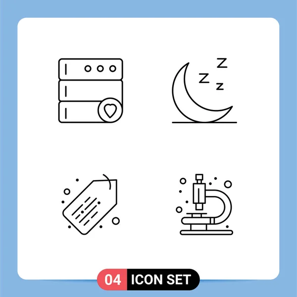 User Interface Line Pack Modern Signs Sysymbols Database Lab Moon — Vector de stock
