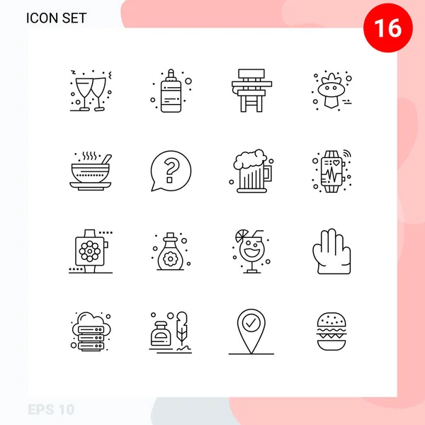 User Interface Pack Basic Outlines Dish Thanksgiving Class Sparrow Musim - Stok Vektor