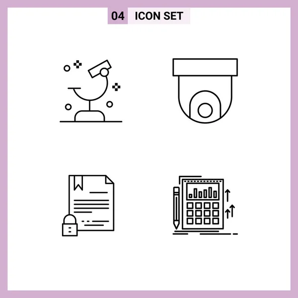 사이트 모바일 생물학 Cctv 디지털 Editable Vector Design Elements — 스톡 벡터