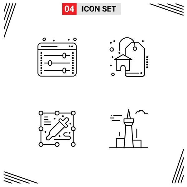 Universal Icon Symbols Group Modern Filledline Flat Colors Equalizer Process — Vetor de Stock