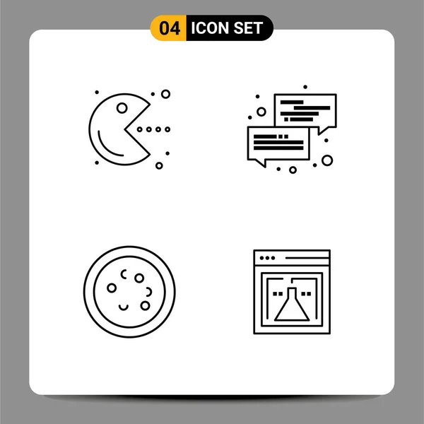 Stock Vector Icon Pack Mit Zeilenzeichen Und Symbolen Für Schrittmacher — Stockvektor