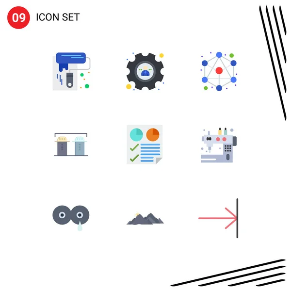 Universal Icon Symbols Group Modern Flat Colors Report Document Hierarchy — Vetor de Stock