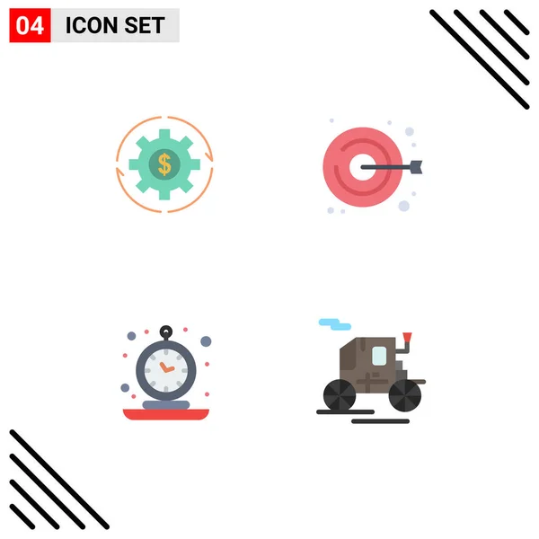 Pictogram Set Simple Flat Icons Revenue Fashion Make Profit Alarm — 스톡 벡터