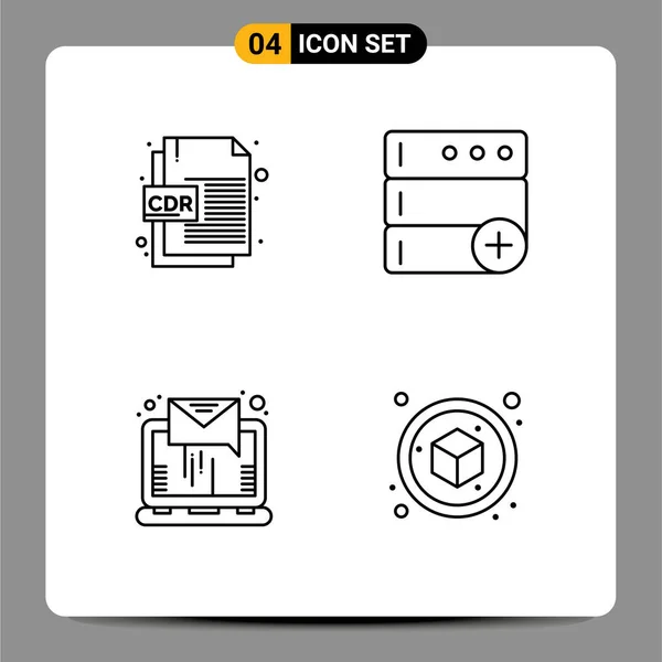 Paquet Couleurs Plates Filledline Créatives Fichier Cdr Ligne Format Fichier — Image vectorielle