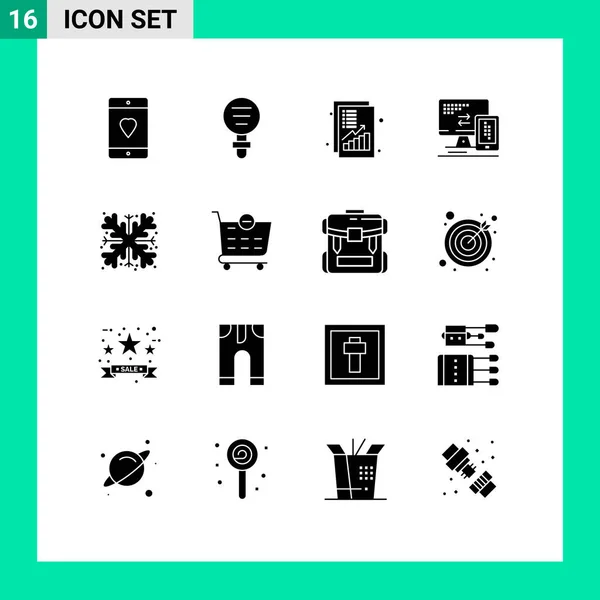 Thematische Vektor Solid Glyphen Und Editierbare Symbole Für Mobiltelefone Computer — Stockvektor