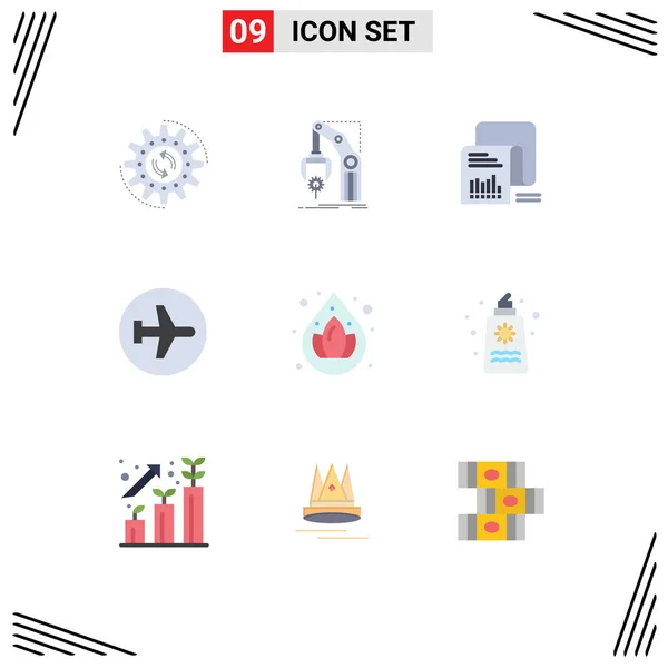 Stock Vector Icon Pack Líneas Señalización Símbolos Para Aeropuerto Avión — Archivo Imágenes Vectoriales