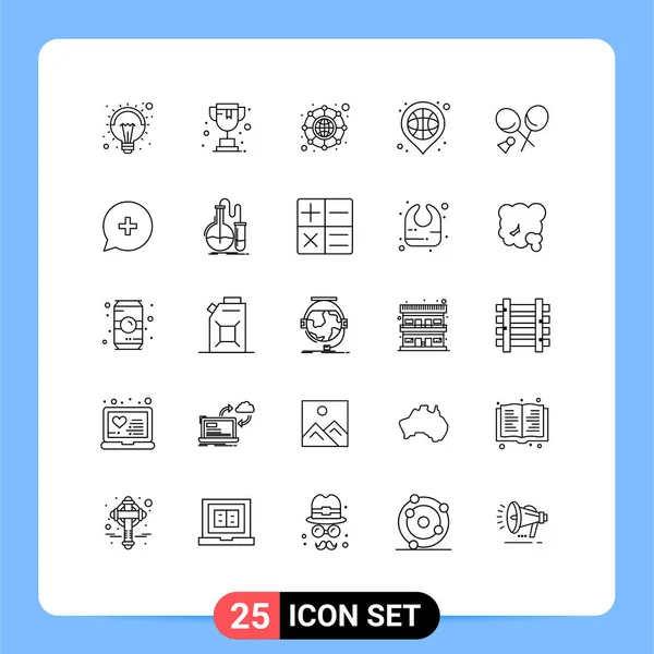 Creative Icons Modern Signs Sysymbols Sports Badminton Hierarchy Sport Location — Vector de stock