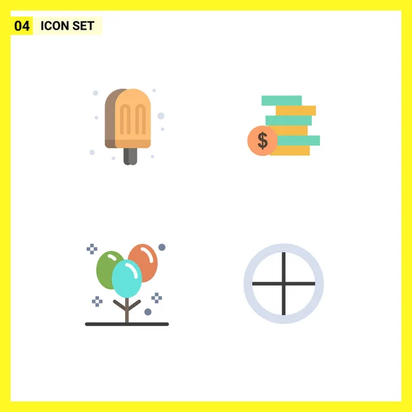 Set Commercial Flat Icons Pack Drink Celebration Meal Ghold Holiday — Archivo Imágenes Vectoriales