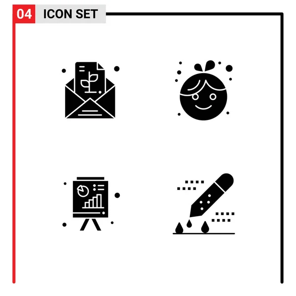 Creative Icons Modern Jelek Szimbólumok Üzenet Tábla Növény Lány Üzleti — Stock Vector