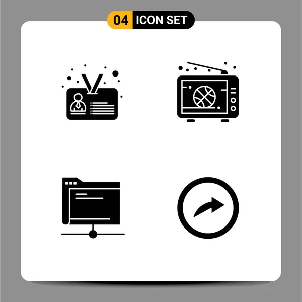 Universal Icon Symbols Group Modern Solid Glyphs Data User Live - Stok Vektor