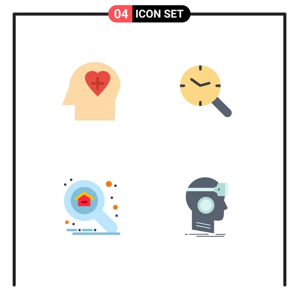 Pack Creative Flat Icons Emotion Search Search Clock Bewerkbare Vectorelementen — Stockvector
