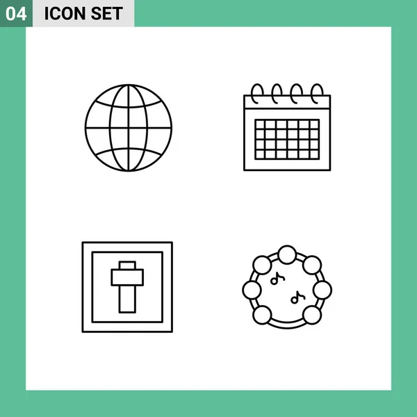 Symboles Icône Universelle Groupe Couleurs Plates Filledline Modernes Monde Pâques — Image vectorielle