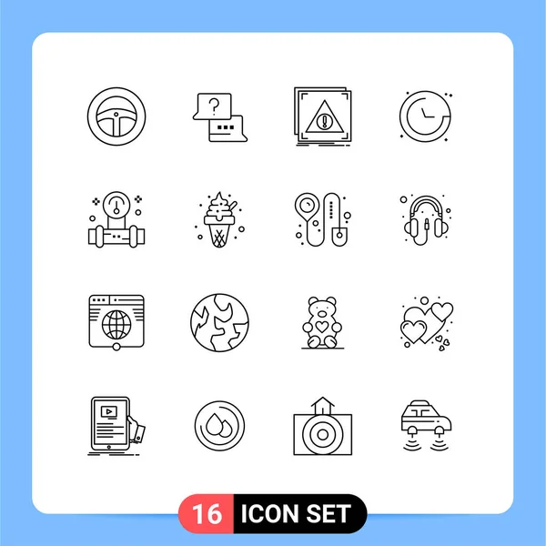 Modern Set Outlines Symbols Plump Navigation Application Location Compass Editable — Stock Vector