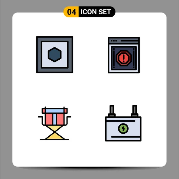 Stock Vector Icon Pack Signos Símbolos Línea Para Hexágono Director — Vector de stock