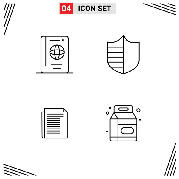 Creative Icons Modern Signs Sysymbols Holiday Document Tourist Safety Report — Vector de stock