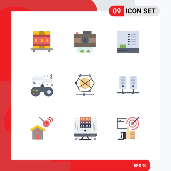 Set Modern Icons Sysymbols Signs Language Machine Education Play Console — Vector de stock