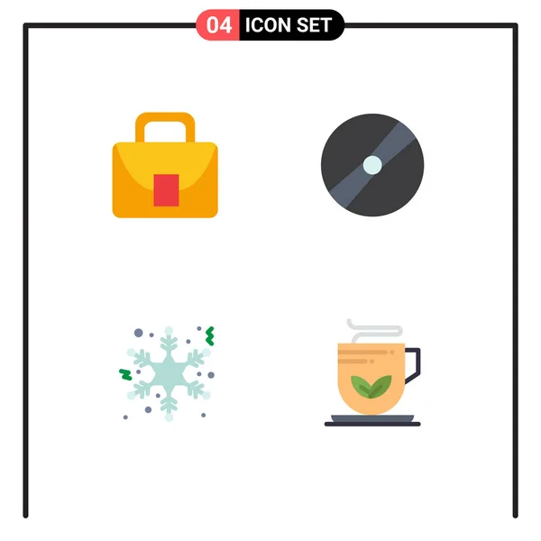 User Interface Flat Icon Pack Signes Symboles Modernes Sac Flocons — Image vectorielle