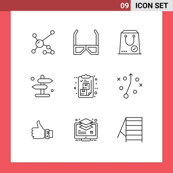 User Interface Pack Basic Outlines Navigation Board Yes Editable Vector — Stock Vector