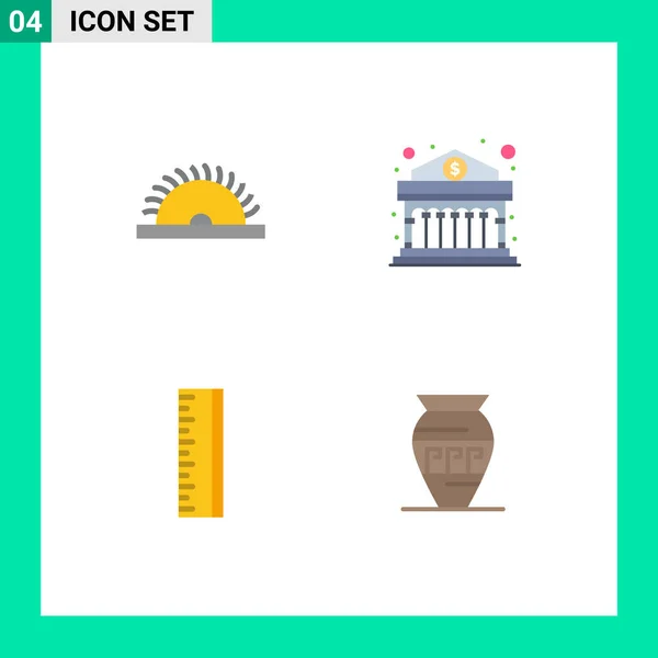 Set Modern Icons Symbols Signs Construction Design Utensils Finance Amphora — Stock Vector
