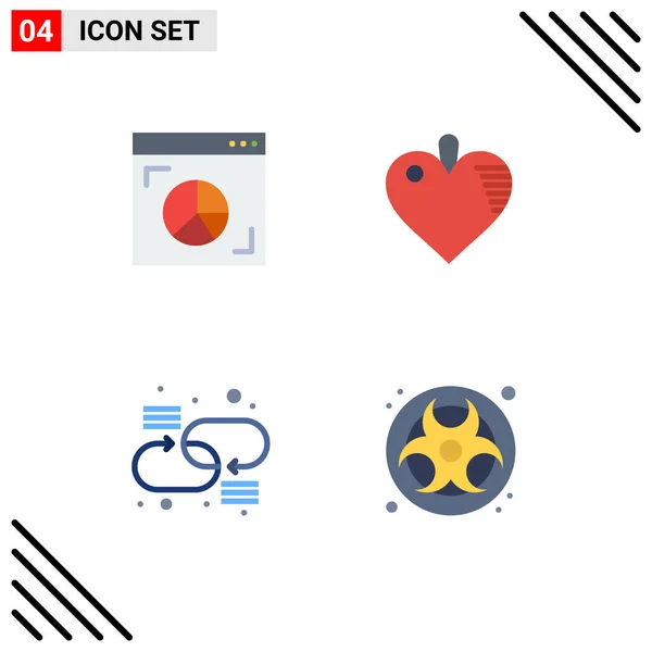Conjunto Icones Modernos Símbolos Sinais Para Navegador Link Marketing Amor — Vetor de Stock