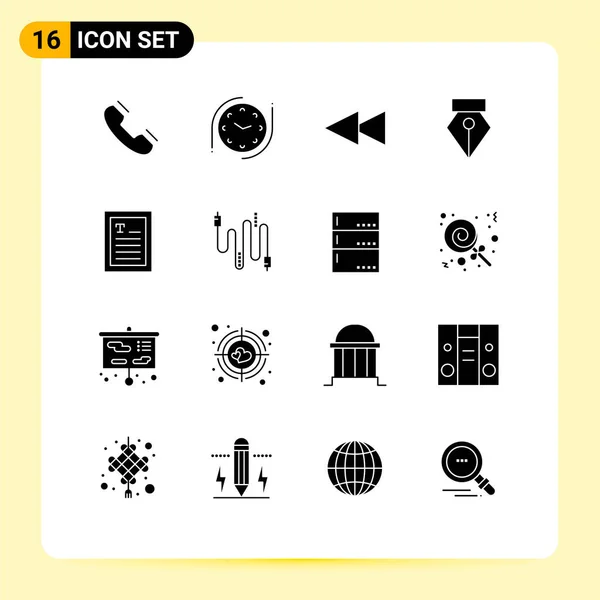 Set Modern Icons Sysymbols Signs Cable Reader Back Hands Photo — Vector de stock