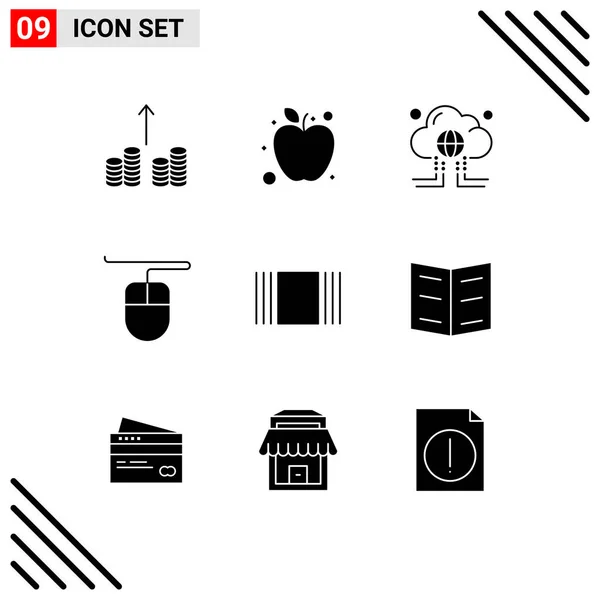 User Interface Pack Basic Solid Glyphs Bookmark View Data Thumbnails — Stock Vector