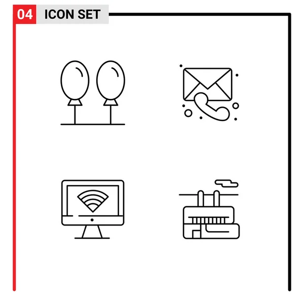 Creative Icons Modern Jelek Szimbólumok Strand Wifi Orvosi Üzenet Szék — Stock Vector