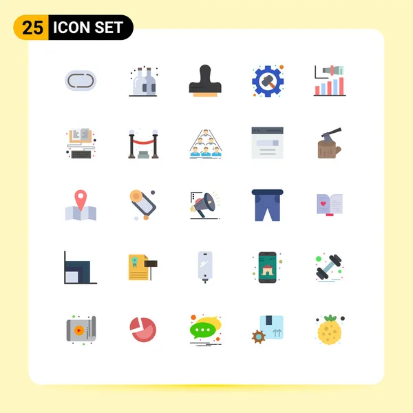 Set Modern Icons Sysymbols Signs Vision Modern Stamp Long Settings — Vector de stock