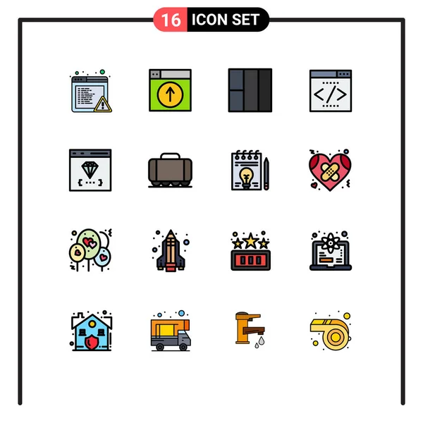 Creative Icons Modern Signs Sysymbols Develop Browser Grid App Interface — Vector de stock