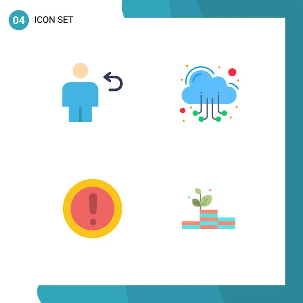 Set Commercial Flat Icons Pack Avatar Human Hosting Note Editable — Vector de stock