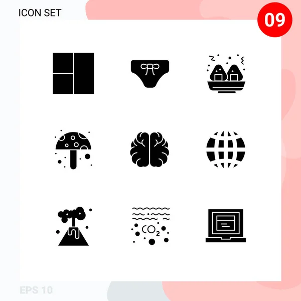 Universal Solid Glyphs Set Web Mobile Applications Global Knowledge Fast — Stock Vector